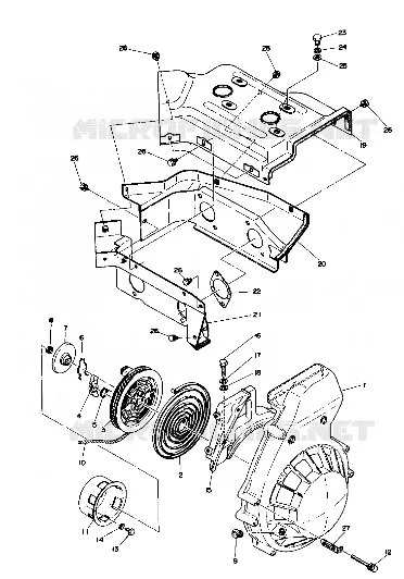 BLOWER HOUSING AND RÃŒCKZUG STARTER (TRAIL) (4910941094040A)
