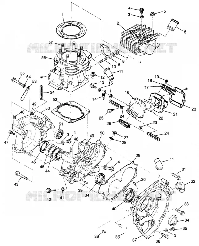 CRANKCASE AND ZYLINDER (SPORT) SPORT 400L W97BA38C (4940124012C011)