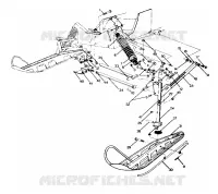 FRONT SUSPENSION AND SKI 400, 500, 500 CLASSIC AND 650 UPDATED 10/88 (4915411541009A)