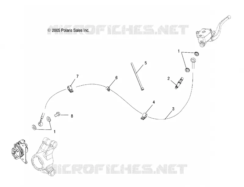 CALIPER BREMSE LINE, REAR, RH