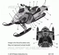 DECALS, BLACK SIDE PANEL W/BLU ACCENT