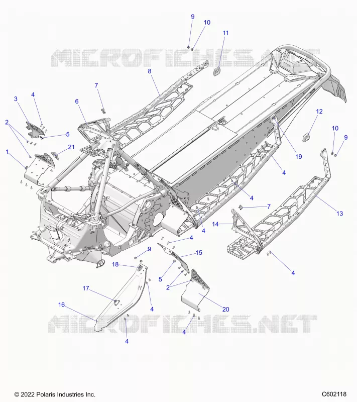 CHASSIS, CLUTCH GUARD, FOOTRESTS, AND RUNNINGBOARDS