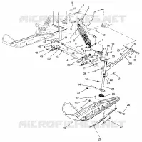FRONT SUSPENSION AND SKI WIDETRAK LX 0962064 AND EUROPEAN WIDETRAK LX E9620 (4931643164B001)