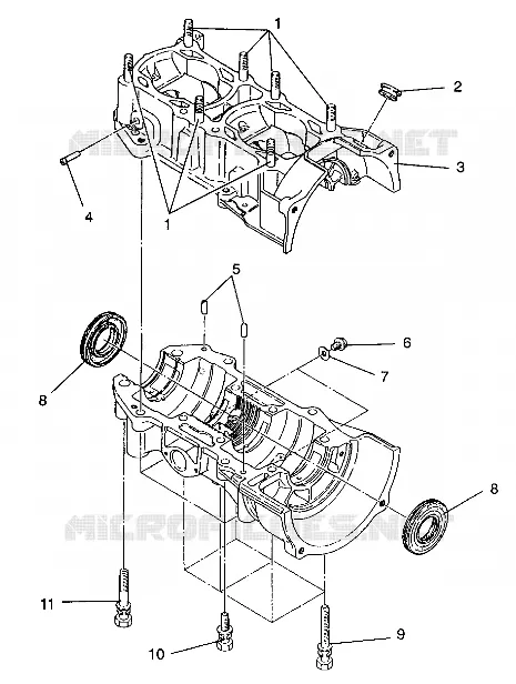 CRANKCASE ASSEMBLY 440 / 0930760 AND 440 SKS / 0930560 (4922932293028A)