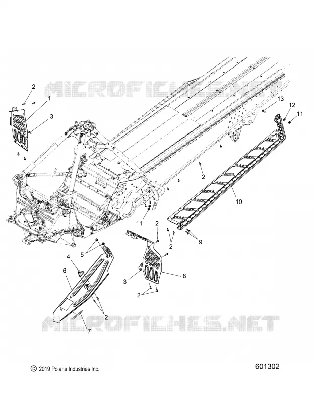 CHASSIS, CLUTCH GUARD, FOOTRESTS, AND RUNNING BOARDS