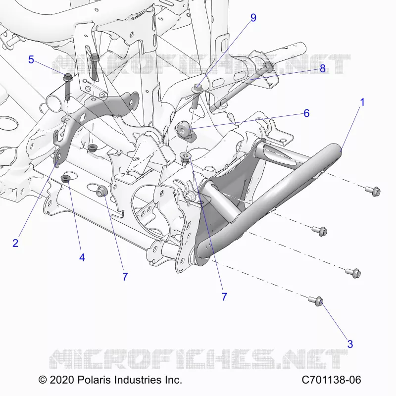 CHASSIS, MOUNTING, FRONT GEARCASE AND BUMPER VORNE