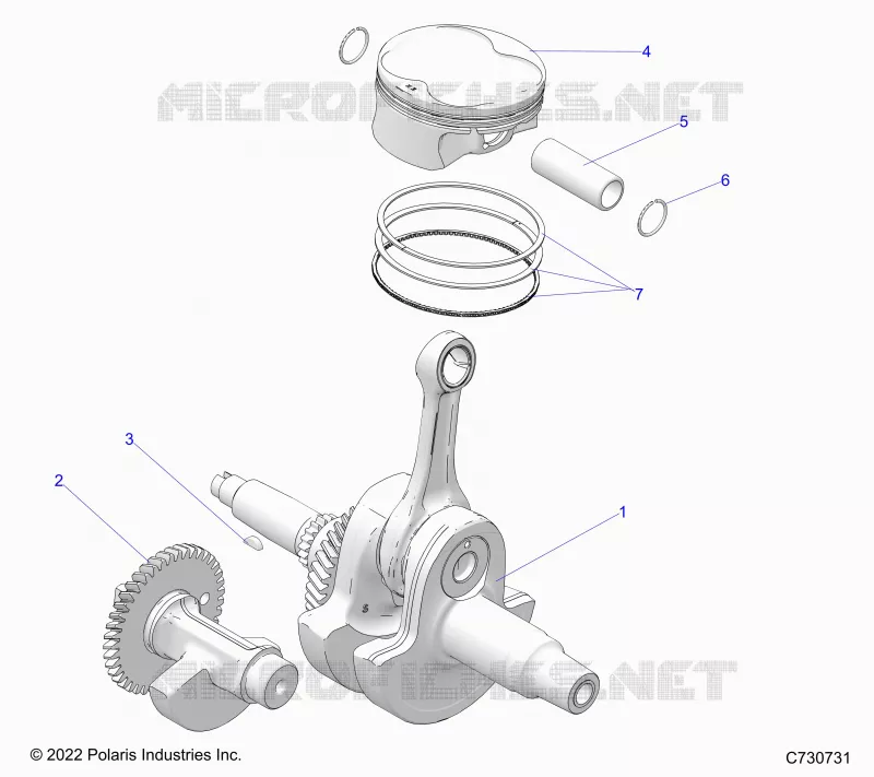 ENGINE, KURBELWELLE, PISTON AND BALANCE SHAFT
