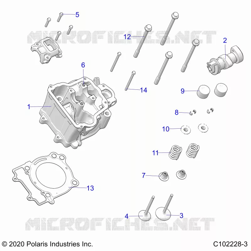 ENGINE, ZYLINDERKOPF, CAM AND VALVES