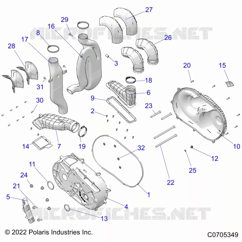 ANTRIEB, CLUTCH COVER AND DUCTING