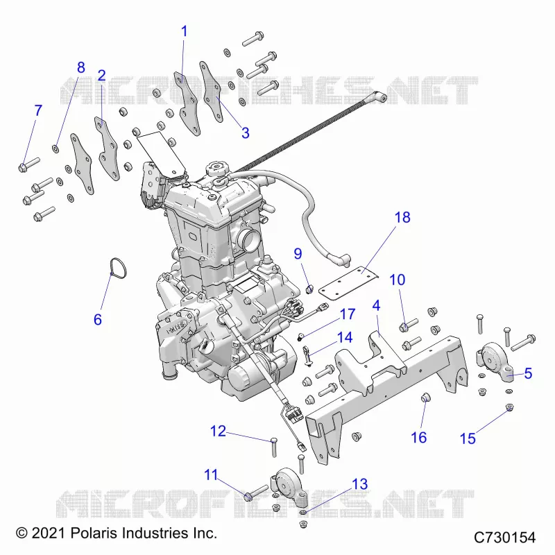 ENGINE, ÃŒBERTRAGUNG MOUNTING & LONG BLOCK- R23MAU57B4/B9 (C730154)
