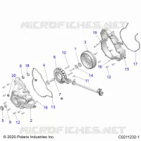 ENGINE, STATOR COVER AND FLYRAD