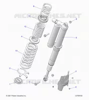SUSPENSION, REAR SHOCK MOUNTING, STANDARD/PREMIUM