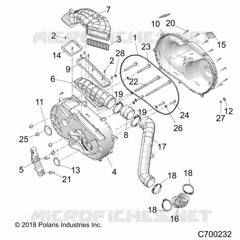 DRIVE TRAIN, CLUTCH COVER AND DUCTING