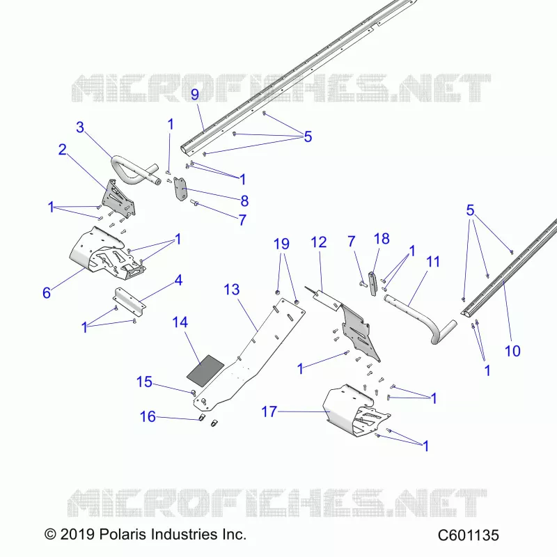 CHASSIS, CLUTCH GUARD, FOOTRESTS, TUNNEL GRIPS