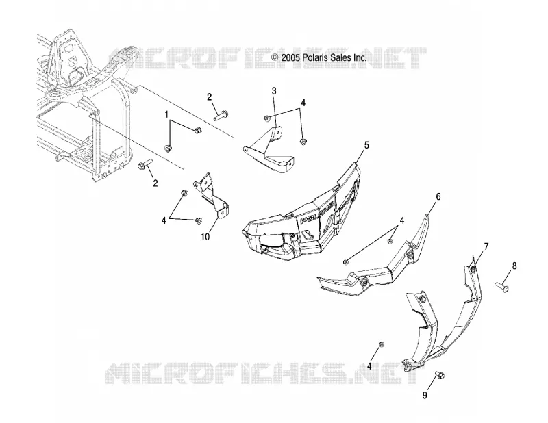 FRONTSTOSSSTANGE and MOUNTING