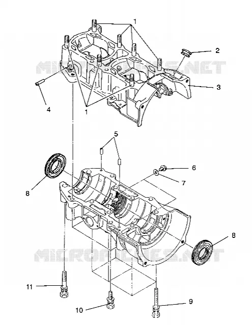 CRANKCASE ASSEMBLY WIDETRAK / 0932064 (4922982298030A)