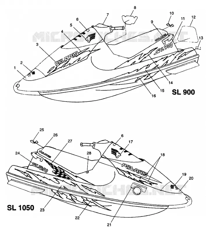 DECALS SL 900 B974091 AND SL 1050 B974090 (4940974097A007)