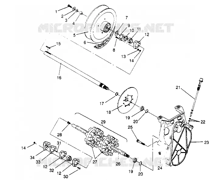 ANTRIEB ASSEMBLY  TRAIL 0952761, TRAIL DELUXE 0952262,   and EUROPEAN T (4928862886B013)