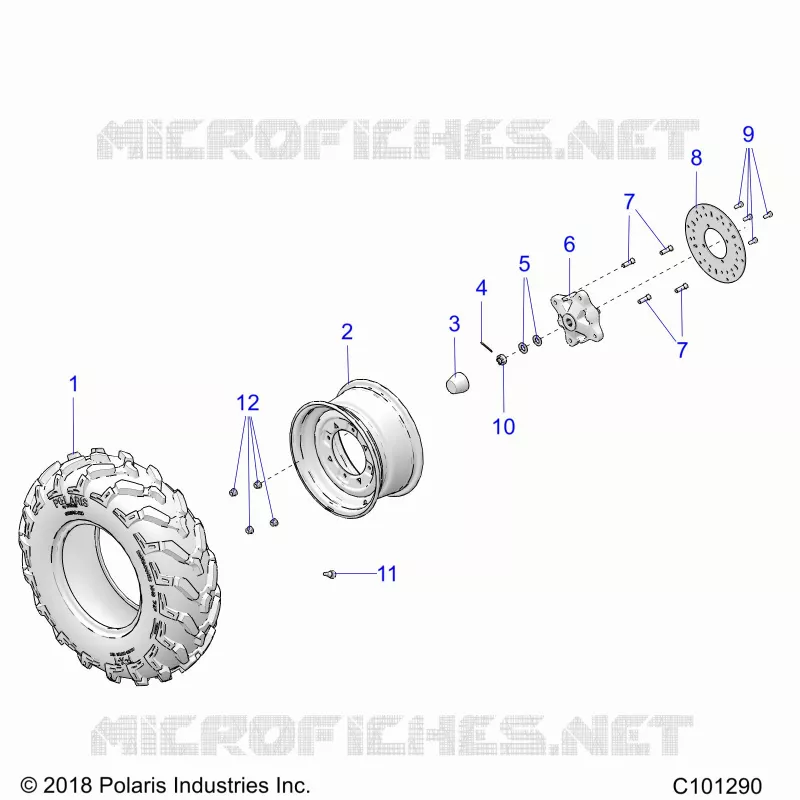 WHEELS, FRONT TIRE AND BRAKE DISC -A18SDA57F1/SDE57F1 (C101290)