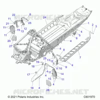 CHASSIS, CLUTCH GUARD, FOOTRESTS, AND RUNNING BOARDS