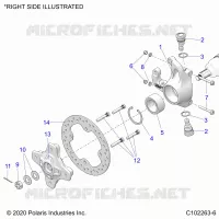 FRONT SUSPENSION HUB, KNUCKLE AND BRAKE DISC