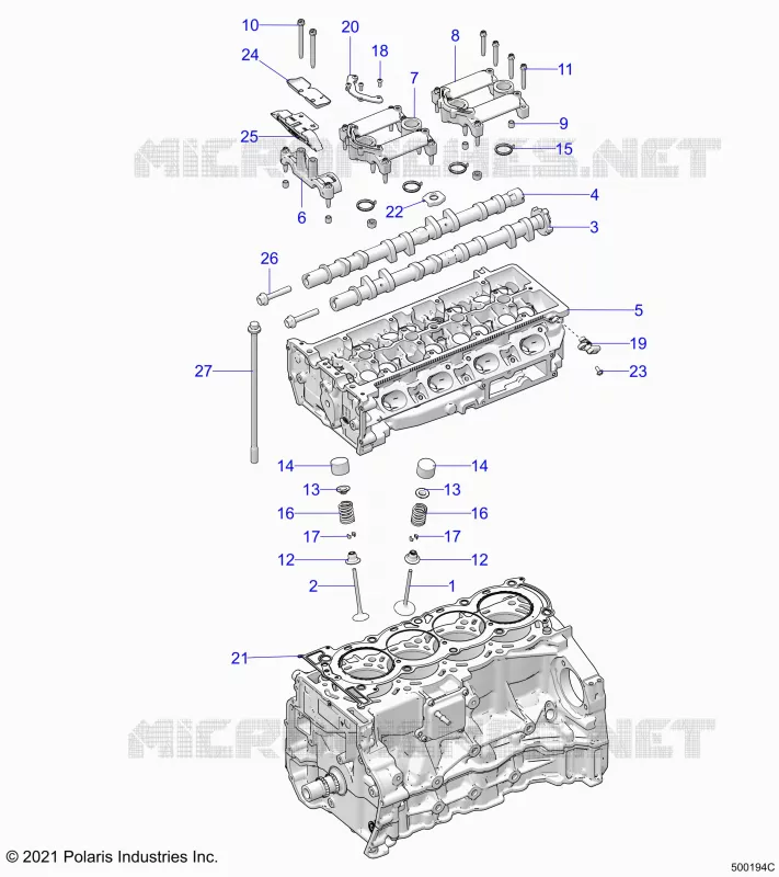ENGINE, HEAD ASM AND VALVES