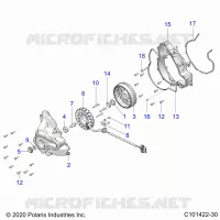 ENGINE, STATOR COVER AND FLYRAD