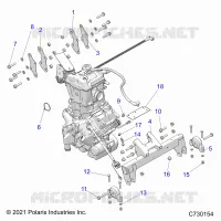 ENGINE, ÃŒBERTRAGUNG MOUNTING &amp; LONG BLOCK- R23M4U57B4/B9 (C730154)