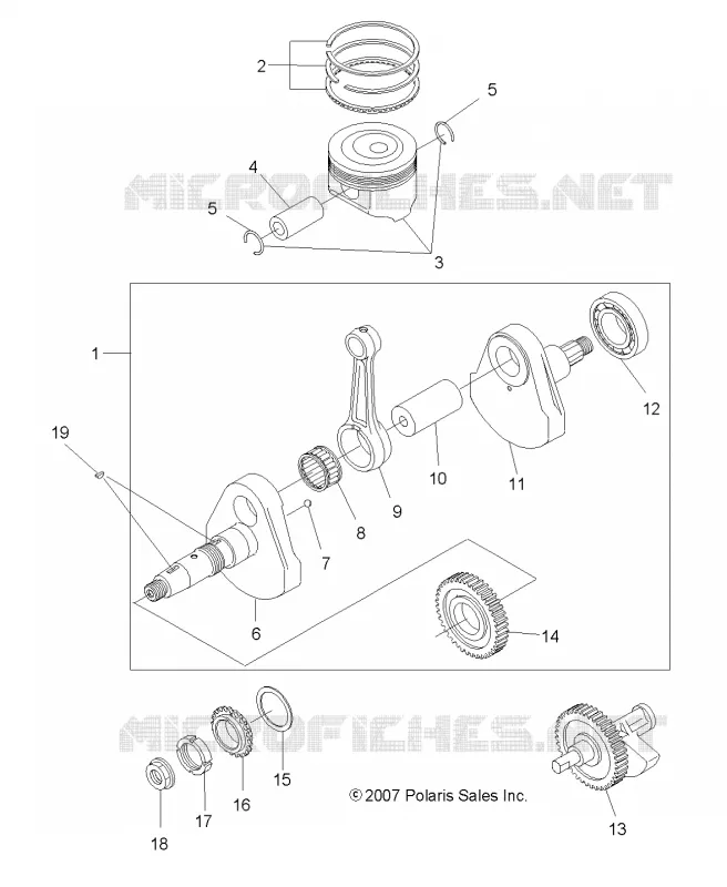 MOTOR, KURBELWELLE AND KOLBEN
