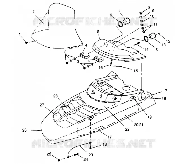 HAUBE ASSEMBLY  500 EFI 0952774, EFI SKS 0952574,   EFI SKS PT 0952974, and (4929052905A014)