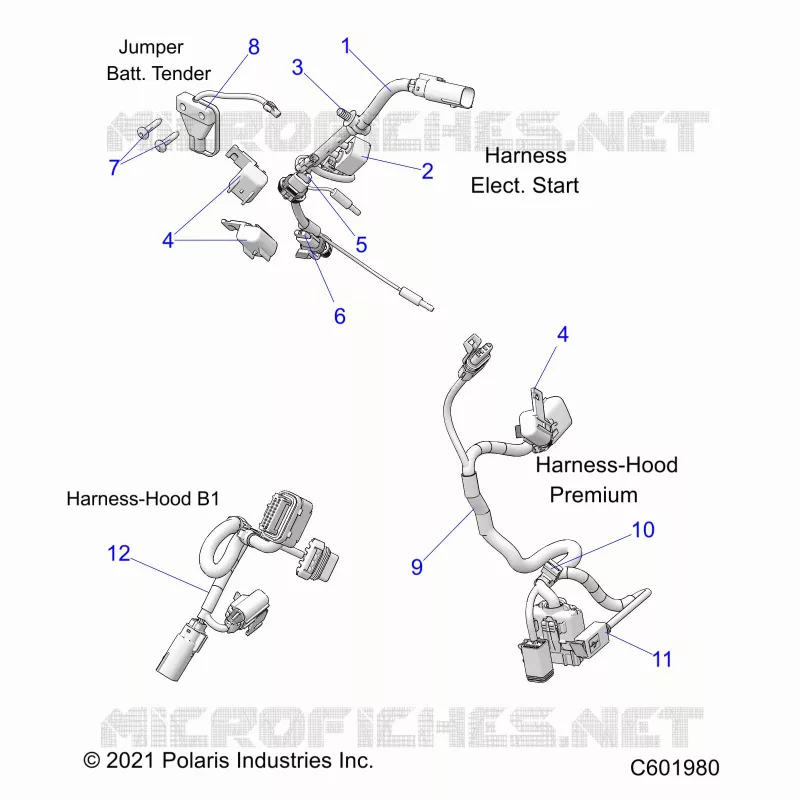 ELEKTRIC, WIRE HARNESS, HOOD, ELEC. START