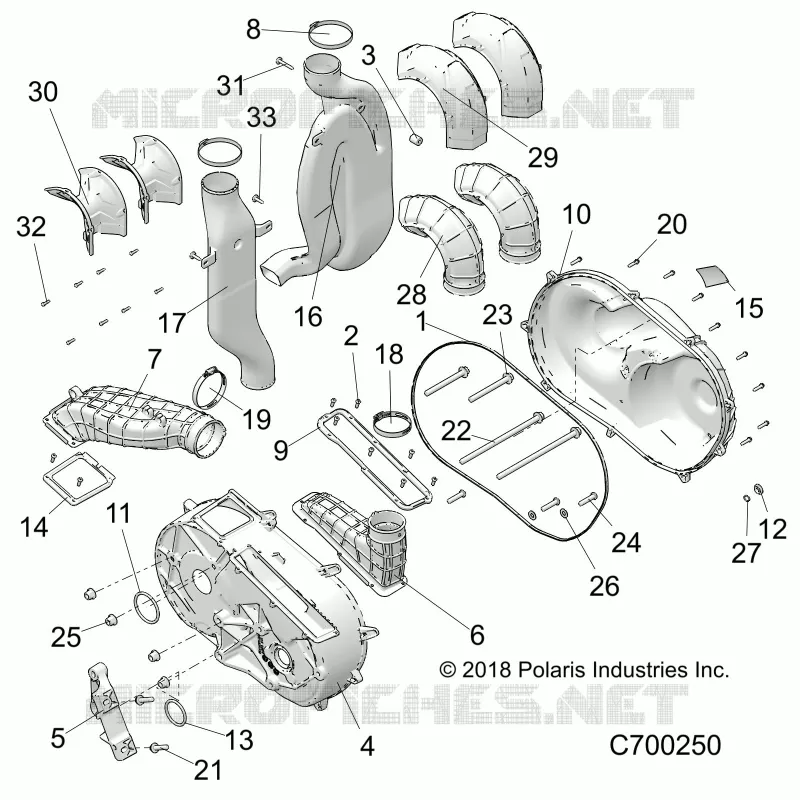 DRIVE TRAIN, CLUTCH COVER AND DUCTING