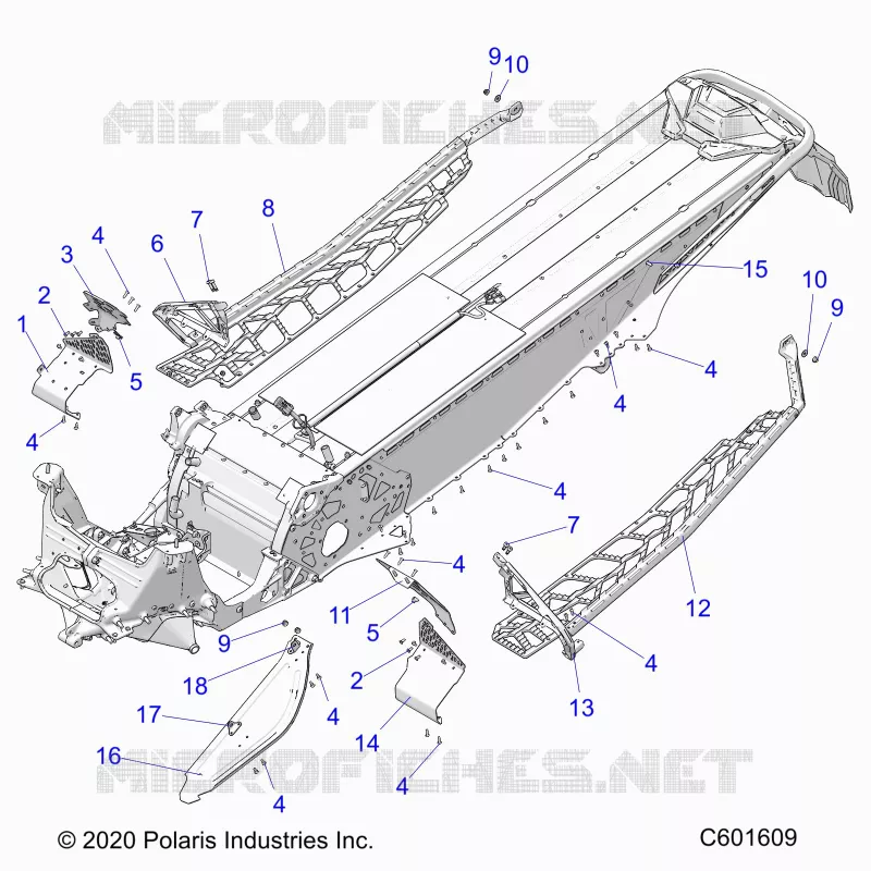 CHASSIS, CLUTCH GUARD, FOOTRESTS, AND RUNNINGBOARDS