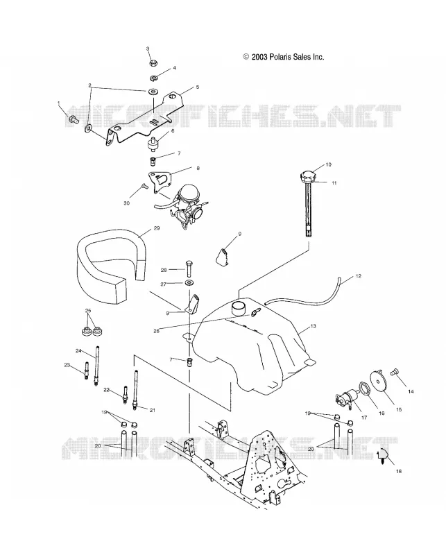 TREIBSTOFF TANK AND VERGASER MOUNTING