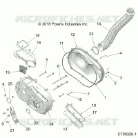 DRIVE TRAIN, CLUTCH COVER AND DUCTING
