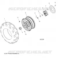 WHEELS, FRONT TIRE AND BRAKE DISC