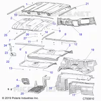OPT, PREP ROOF, REAR CLOSE OFF, COVER, HAUBE LINER, FLOOR, AND DASH