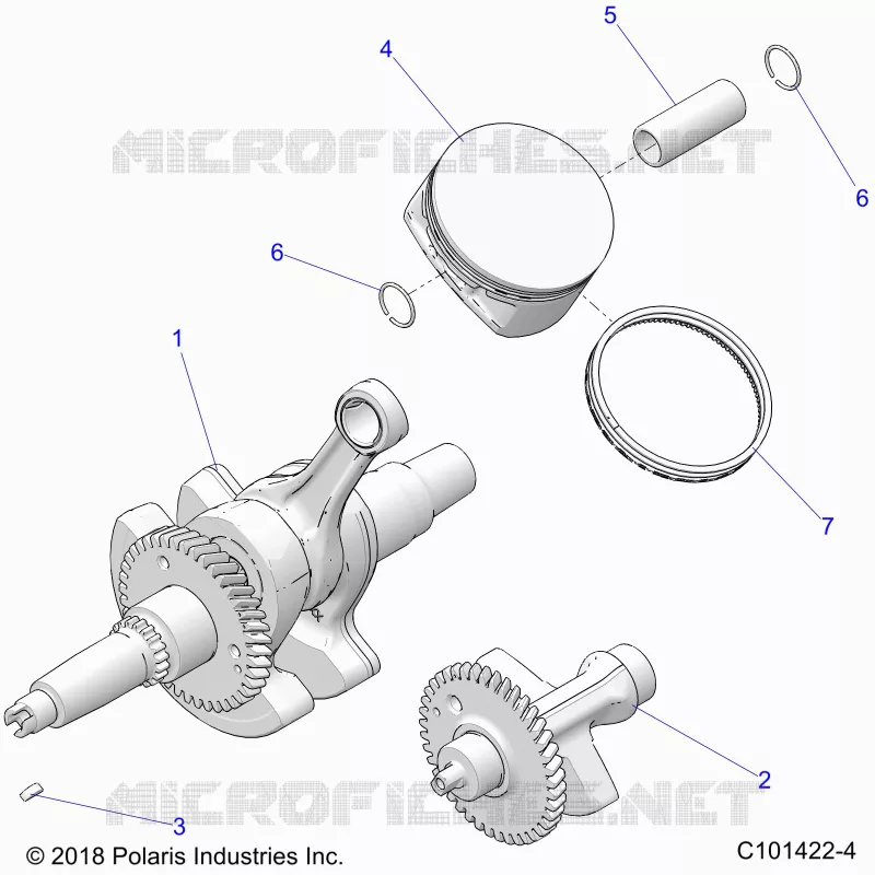 ENGINE, KURBELWELLE, PISTON AND BALANCE SHAFT