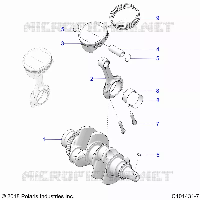 ENGINE, KURBELWELLE AND PISTON
