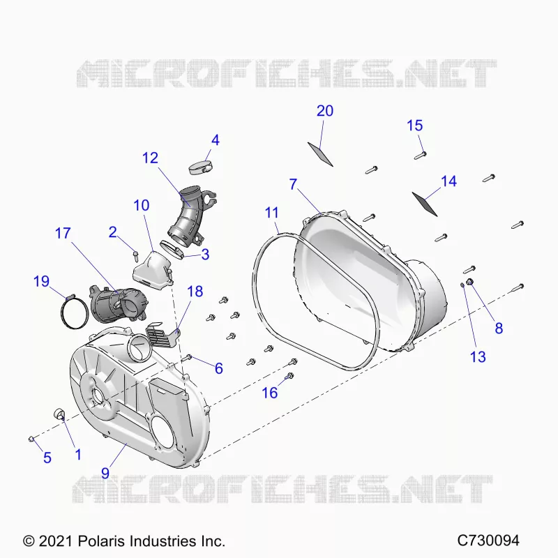 ANTRIEB, CLUTCH COVER AND DUCTING