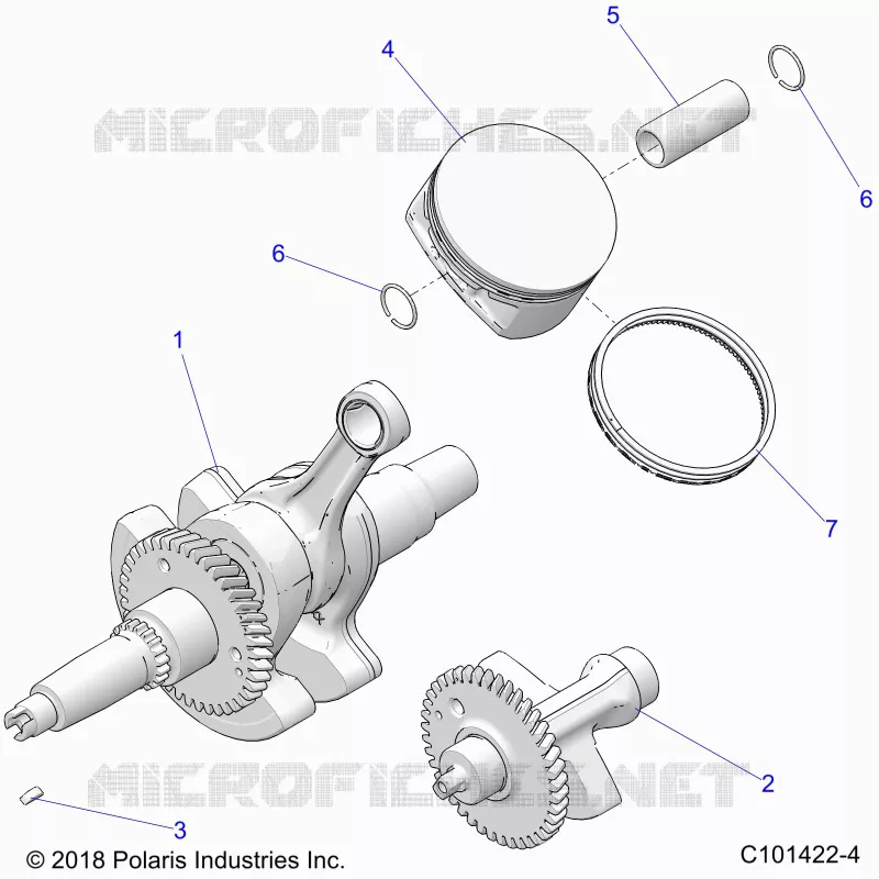 ENGINE, KURBELWELLE, PISTON AND BALANCE SHAFT