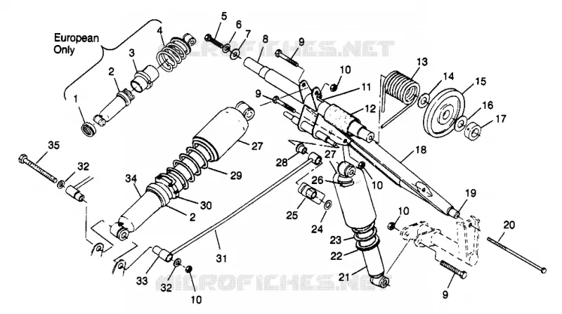 HINTER Drehmomentarm XLT TOURING 0973357 and EUROPEAN XLT TOURING E973357 (4937723772B014)
