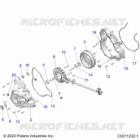 ENGINE, STATOR COVER AND FLYRAD