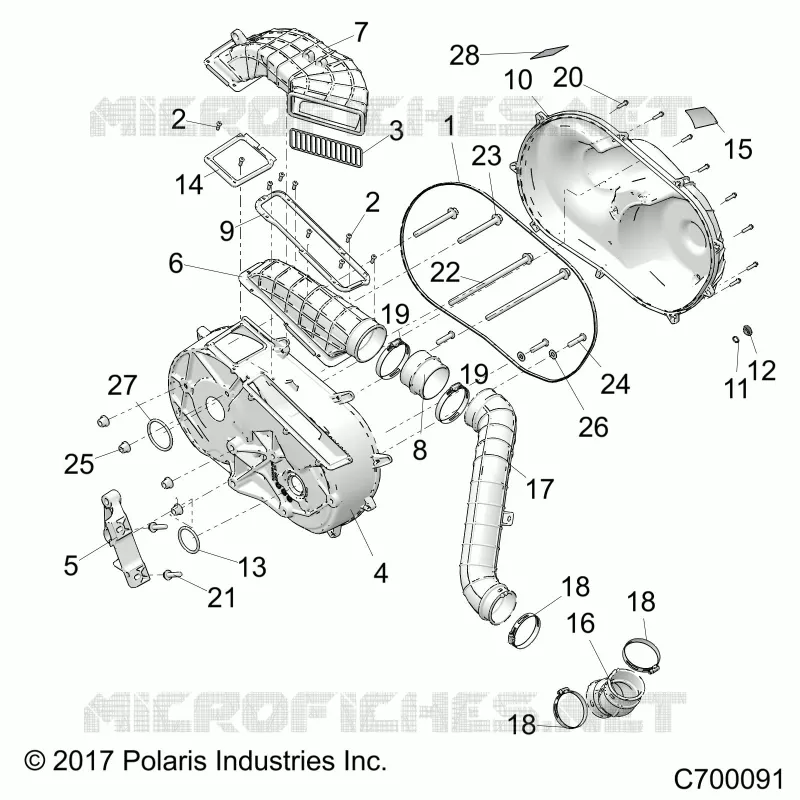 DRIVE TRAIN, CLUTCH COVER AND DUCTING