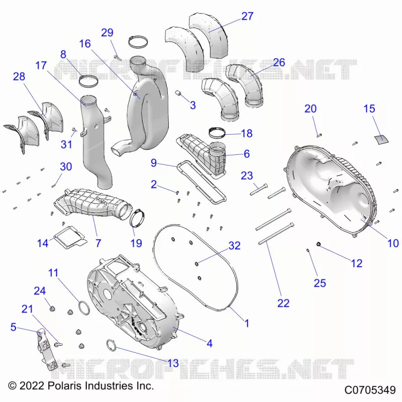 ANTRIEB, CLUTCH COVER AND DUCTING