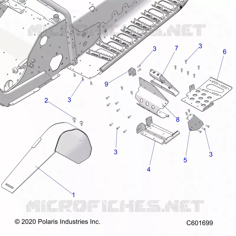 CHASSIS, FOOTREST-LH AND CLUTCH GUARD