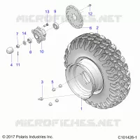 RADS, FRONT TIRE AND BRAKE DISK