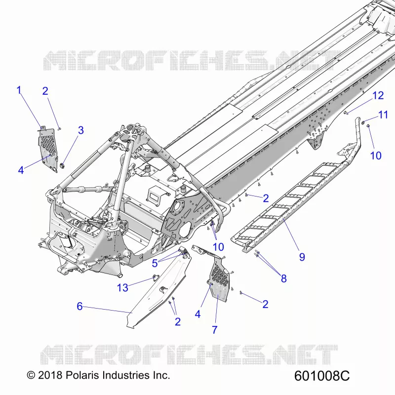 CHASSIS, CLUTCH GUARD, FOOTRESTS, AND RUNNING BOARDS