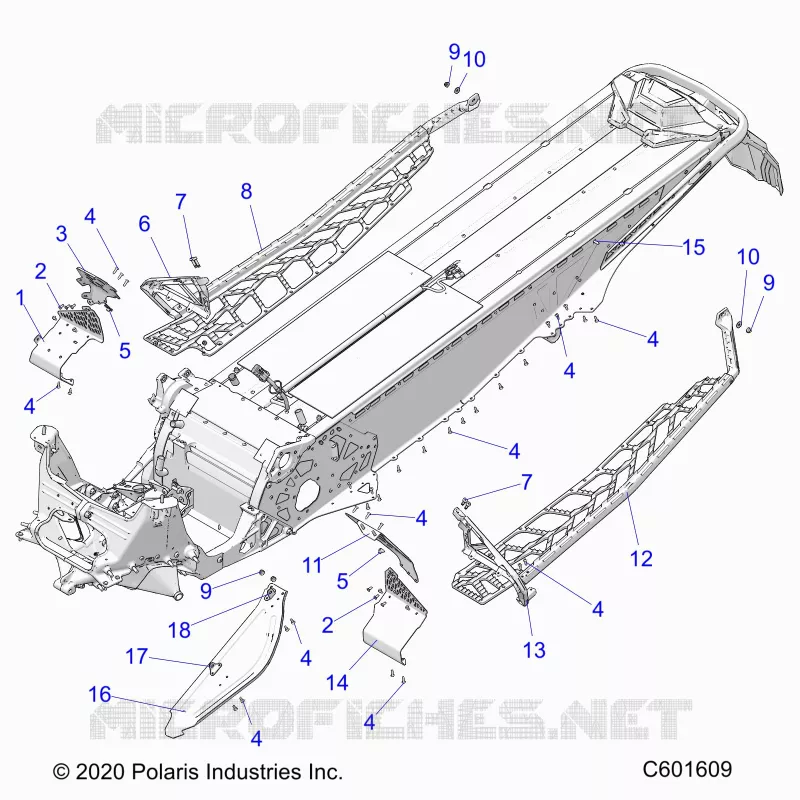 CHASSIS, CLUTCH GUARD, FOOTRESTS, AND RUNNINGBOARDS