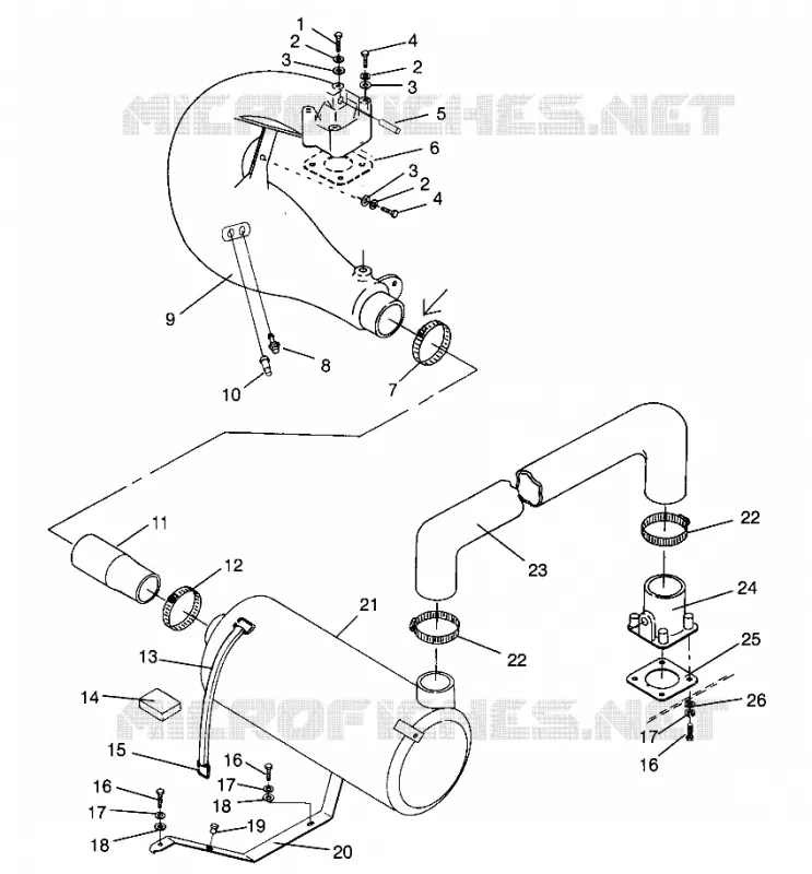 ABGASSYSTEM SL 700 B964066 and  Intl. SL 700 I964066 (4935633563B005)